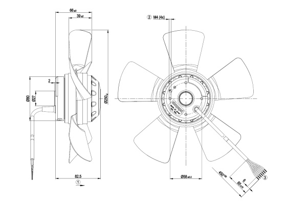 Осевой вентилятор ebmpapst A2D250AA0202