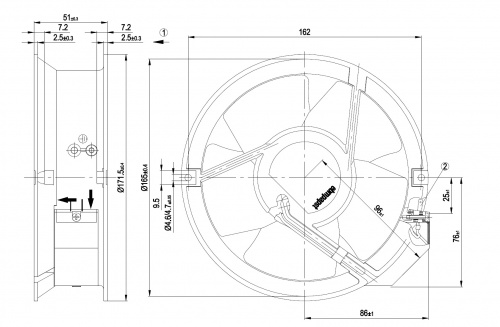 Осевой вентилятор ebmpapst W2E143AA0901