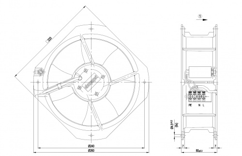 Осевой вентилятор ebmpapst W2E200HH8601