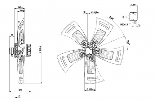 Осевой вентилятор ebmpapst A6D990AX0506