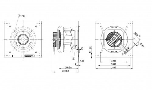 Центробежный вентилятор ebmpapst K3G280PS10J2