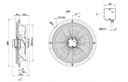 Осевой вентилятор ebmpapst W4D450CO1401