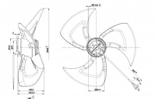 Осевой вентилятор ebmpapst A6E450AF1312