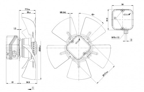 Осевой вентилятор ebmpapst A4E300AA0148