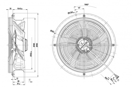Осевой вентилятор ebmpapst W4D350CN0831
