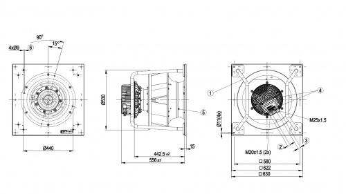 Центробежный вентилятор ebmpapst K3G450PB2401
