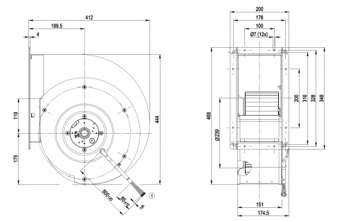 Центробежный вентилятор ebmpapst G4D280AI0305