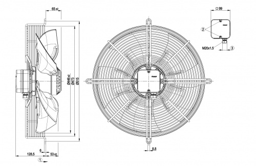 Осевой вентилятор ebmpapst S4D450AN1402