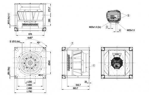 Центробежный вентилятор ebmpapst K3G630PV0401