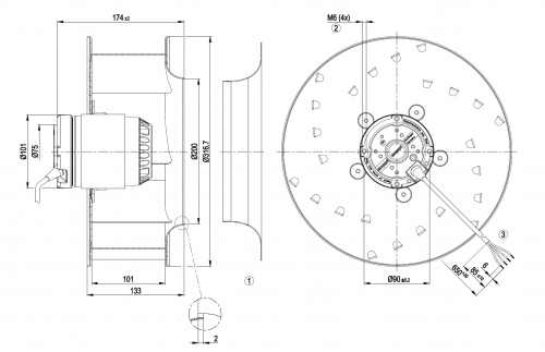 Центробежный вентилятор ebmpapst R2E310AA0108