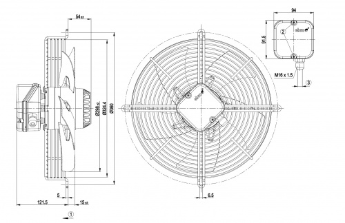 Осевой вентилятор ebmpapst S2D300AP0250
