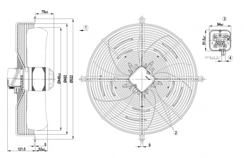 Осевой вентилятор ebmpapst S6E450AP0206