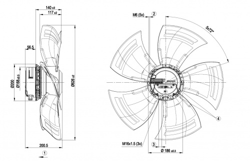 Осевой вентилятор ebmpapst A3G630AR8590