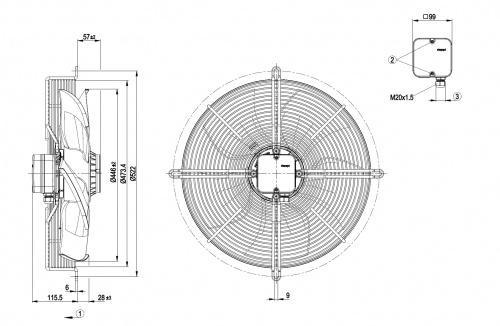 Осевой вентилятор ebmpapst S4D450AU0101