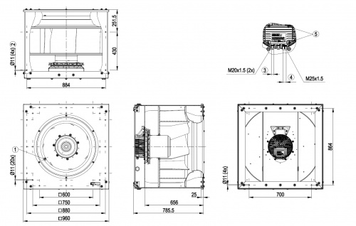 Центробежный вентилятор ebmpapst K3G800AR0801