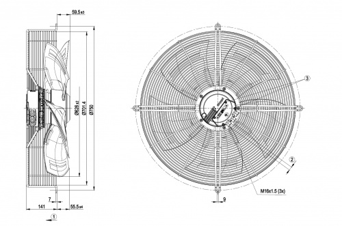 Осевой вентилятор ebmpapst S3G630AR8508