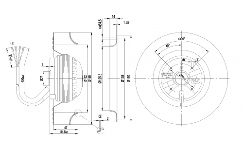 Центробежный вентилятор ebmpapst R2E180CB2801