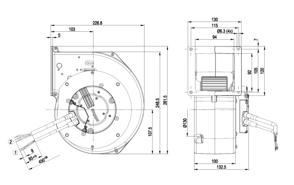 Центробежный вентилятор ebmpapst G3G160AC5001