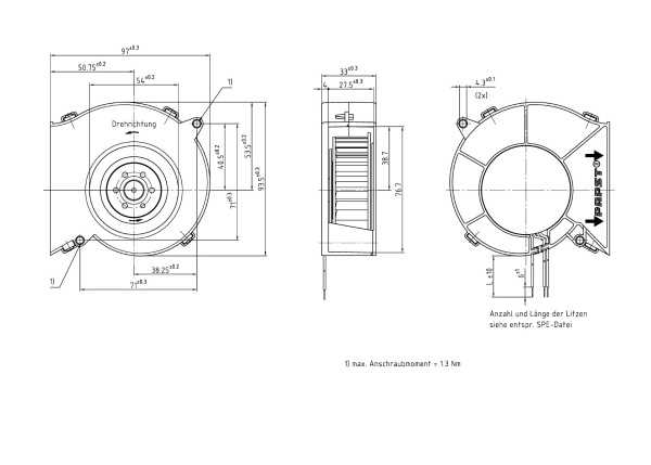 Вентилятор компактный ebmpapst RL 65-21/12/2 HP