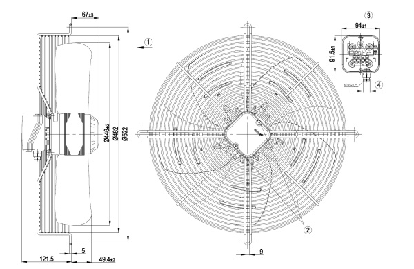 Осевой вентилятор ebmpapst S6E450AQ0505