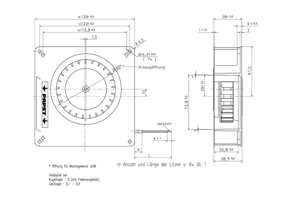 Вентилятор компактный ebmpapst RG 90-18/12 N/2
