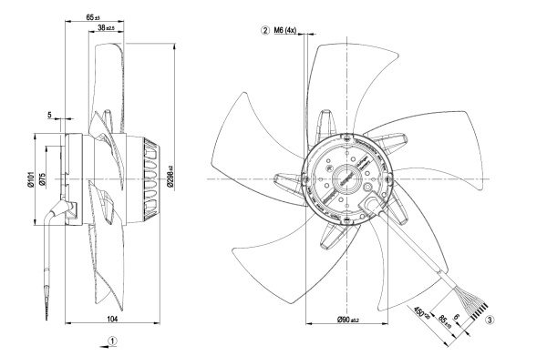 Осевой вентилятор ebmpapst A2D300AP0201
