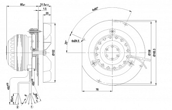 Центробежный вентилятор ebmpapst R2E150AN9101