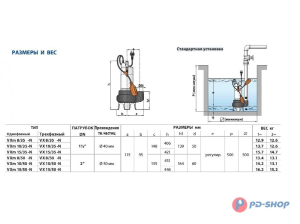 Насос фекальный Pedrollo VX 30/40