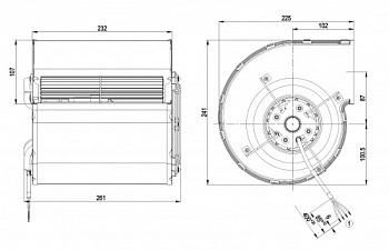Центробежный вентилятор ebmpapst D4E160EG0605