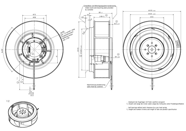 Вентилятор компактный ebmpapst RER 175-42/14/2 TDMLP