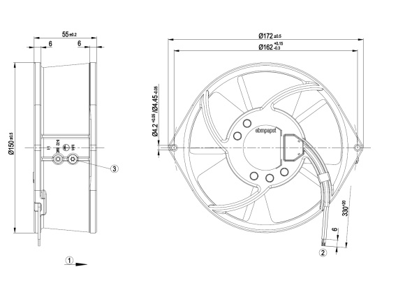Осевой вентилятор ebmpapst W2S130BM0301~(47/0,047 кВт) 2700 об/мин