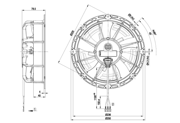 Осевой вентилятор ebmpapst W1G200EC9129