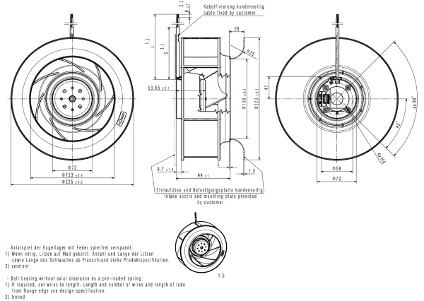 Вентилятор компактный ebmpapst RER 225-63/18/2 TDOR
