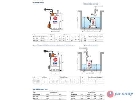 Насос дренажный Pedrollo RX4/40 кабель 10м