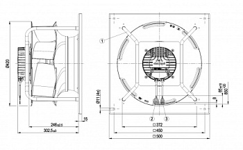 Центробежный вентилятор ebmpapst K3G400RJ7501
