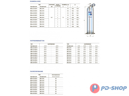 Насос колодезный Pedrollo NK2/2 кабель 20м