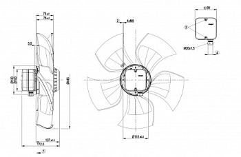 Осевой вентилятор ebmpapst A4D450AU0101