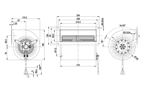 Центробежный вентилятор ebmpapst D2E133AM47C3