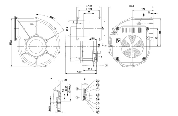 Центробежный вентилятор ebmpapst G1G170AB5303