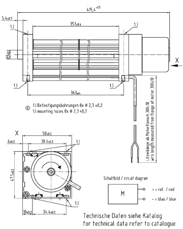 Тангенциальный вентилятор ebmpapst QG 030-353/14