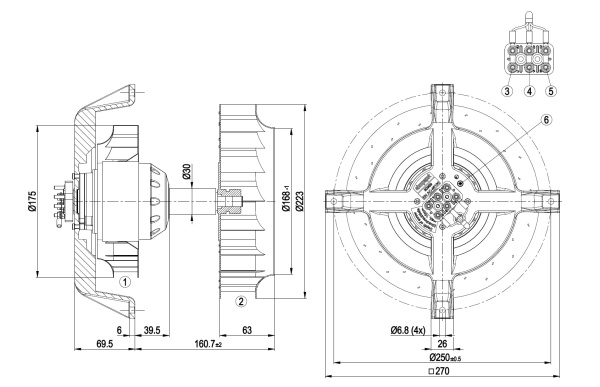 Центробежный вентилятор ebmpapst R2E225AG0111