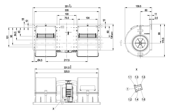 Центробежный вентилятор ebmpapst K3G097AK3443