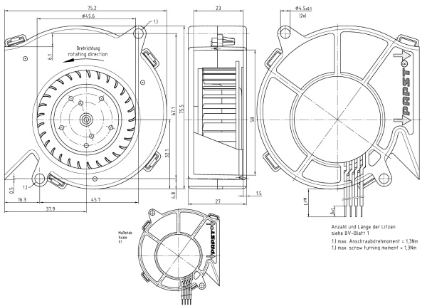 Вентилятор компактный ebmpapst RL 48-19/14 ML