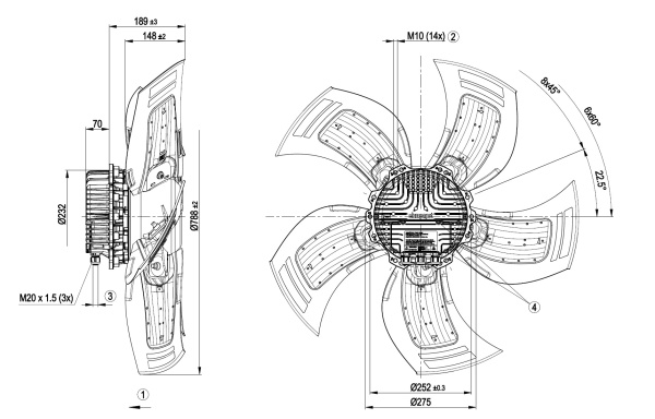 Осевой вентилятор ebmpapst A3G800AU2501