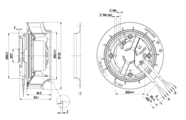 Центробежный вентилятор ebmpapst R3G133RA0103
