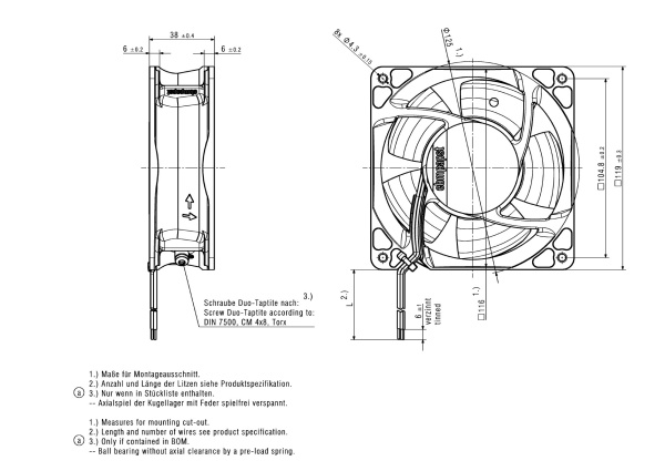 Вентилятор компактный ebmpapst 4158 N/2H8P