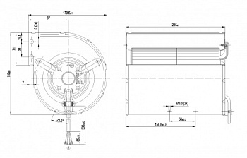 Центробежный вентилятор ebmpapst D2E133AM52C2
