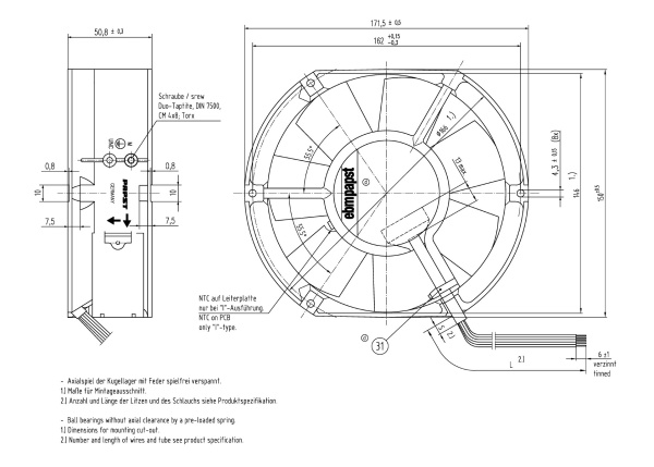 Вентилятор компактный ebmpapst 6424 HU