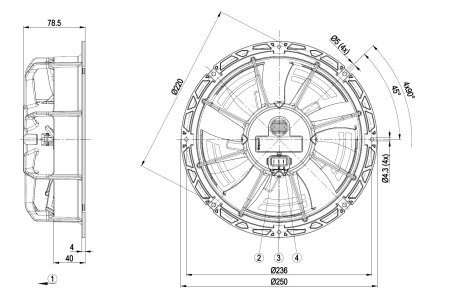 Осевой вентилятор ebmpapst W1G200EC8720 (8/0,008 кВт) 900 об/мин