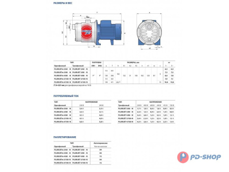Насосная станция Pedrollo PLURIJETm 3/100X 50cl с/х